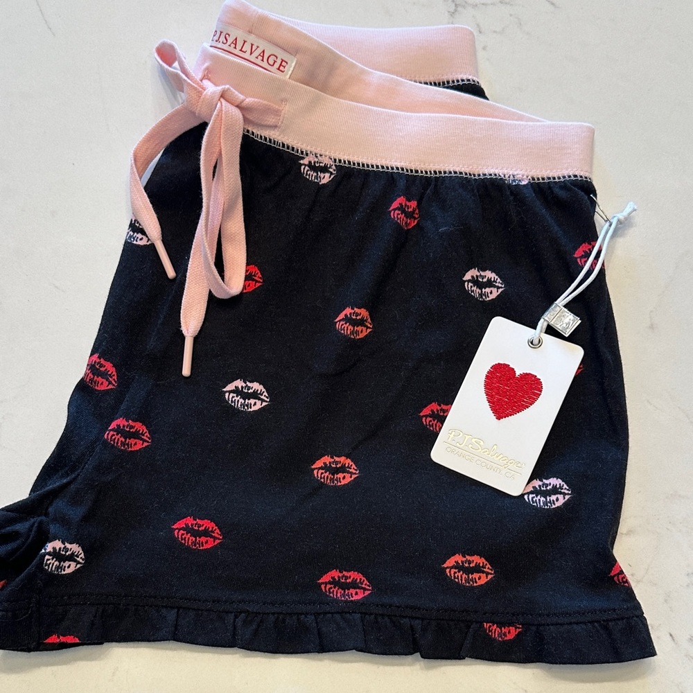 PJ Salvage Black and Pink Shorts
